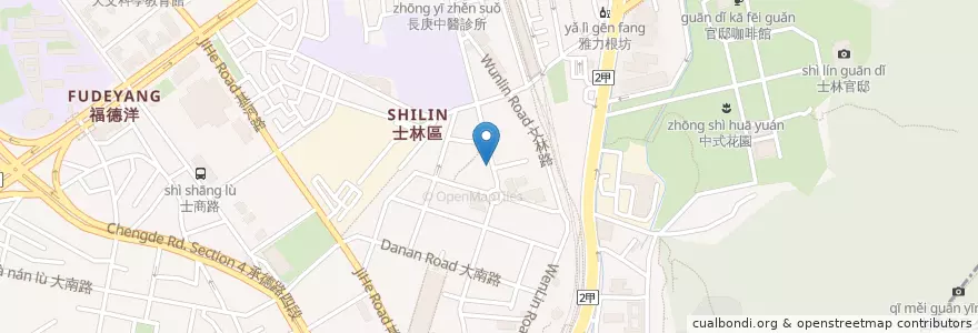 Mapa de ubicacion de Sandwich party en Tayvan, 新北市, Taipei, 士林區.