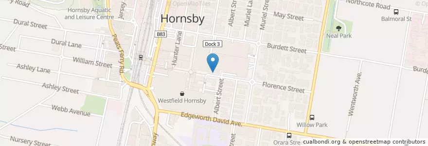 Mapa de ubicacion de Thyme Square Cafe en Austrália, Nova Gales Do Sul, The Council Of The Shire Of Hornsby, Sydney.
