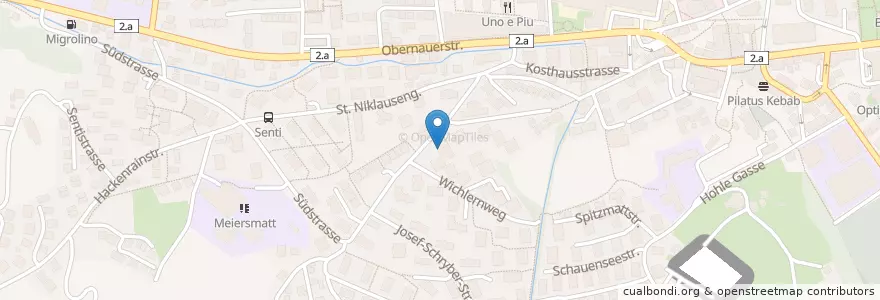 Mapa de ubicacion de Wirtshaus Wichlern en Schweiz/Suisse/Svizzera/Svizra, Luzern, Kriens.