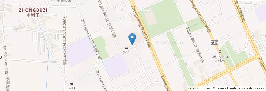 Mapa de ubicacion de 六號咖啡館 en Tayvan, 桃園市, 桃園區.
