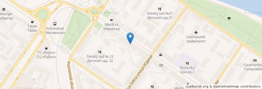 Mapa de ubicacion de Центральная городская библиотека en Rússia, Distrito Federal Siberiano, Кемеровская Область, Междуреченский Городской Округ.
