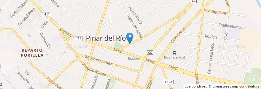 Mapa de ubicacion de Café Pinar en キューバ, Pinar Del Río, Pinar Del Río, Ciudad De Pinar Del Río.