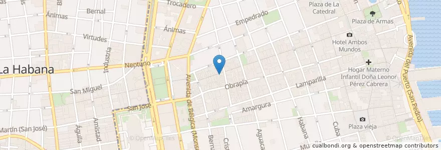 Mapa de ubicacion de La pergola en 쿠바, La Habana, La Habana Vieja.