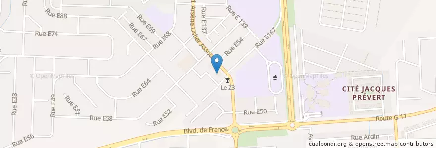 Mapa de ubicacion de Restaurant le Paon en 코트디부아르, 아비장, Cocody.