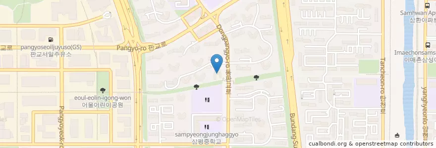 Mapa de ubicacion de 삼평유치원 en Corea Del Sud, Gyeonggi, 분당구.