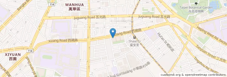 Mapa de ubicacion de 丹堤咖啡 en Taïwan, Nouveau Taipei, Taipei, 萬華區.