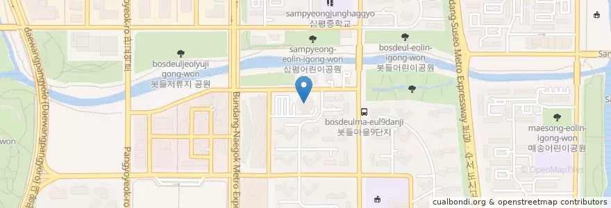 Mapa de ubicacion de 한신교회 en 대한민국, 경기도, 분당구.