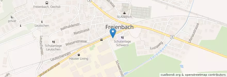 Mapa de ubicacion de Turnhalle Schwerzi en Zwitserland, Schwyz, Höfe, Freienbach.