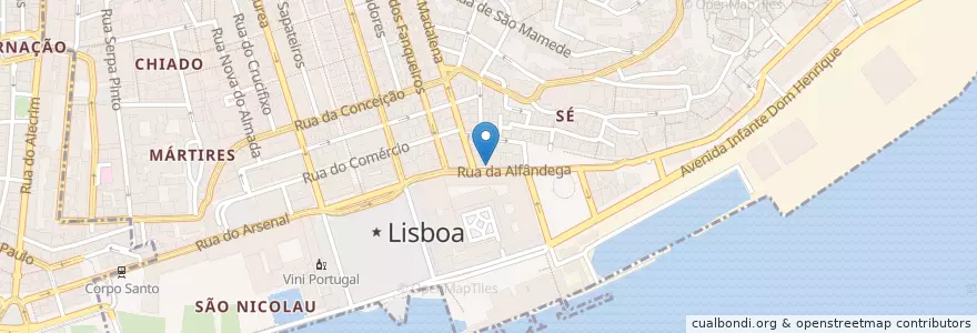 Mapa de ubicacion de Café do Rio en Португалия, Лиссабон, Grande Lisboa, Лиссабон, Santa Maria Maior.