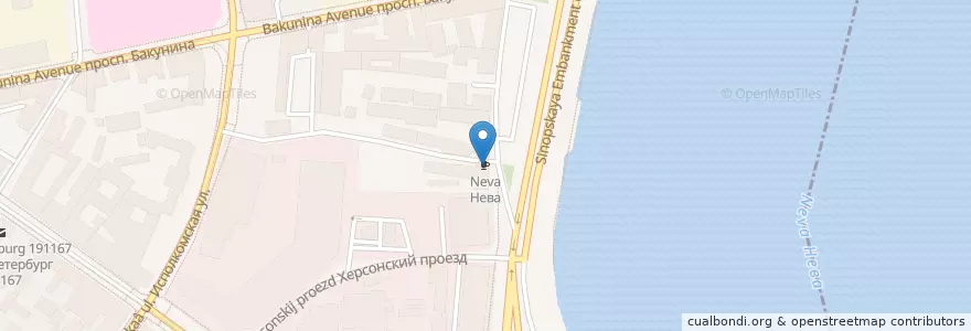Mapa de ubicacion de Нева en Russia, Northwestern Federal District, Leningrad Oblast, Saint Petersburg, Центральный Район, Округ Смольнинское.