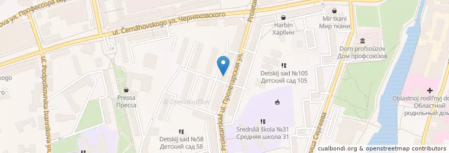 Mapa de ubicacion de Первая помощь en Russie, District Fédéral Du Nord-Ouest, Oblast De Kaliningrad, Городской Округ Калининград.
