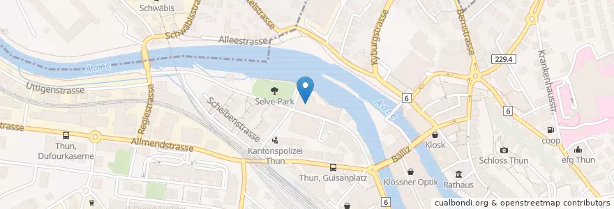 Mapa de ubicacion de Halle6 en Suíça, Berna, Verwaltungsregion Oberland, Verwaltungskreis Thun, Thun.