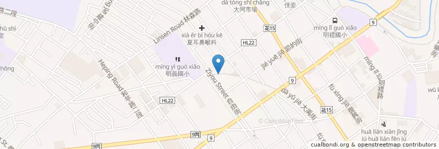 Mapa de ubicacion de 村上村屋 刷刷火鍋 en تایوان, 臺灣省, هوالاین, 花蓮市.