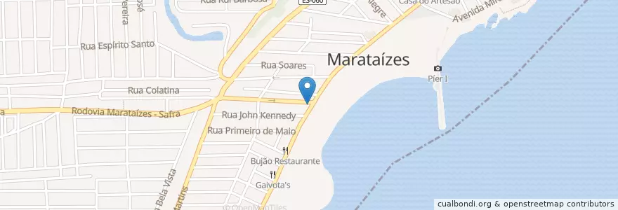 Mapa de ubicacion de Bar e Restaurante Oceania en Brazil, Jihovýchodní Region, Espírito Santo, Região Geográfica Intermediária De Cachoeiro De Itapemirim, Microrregião Itapemirim, Marataízes.