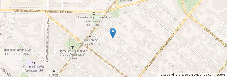 Mapa de ubicacion de Школа № 80 (начальные классы) en Russland, Föderationskreis Nordwest, Oblast Leningrad, Sankt Petersburg, Petrograder Rajon, Bezirk Apothekerinsel.