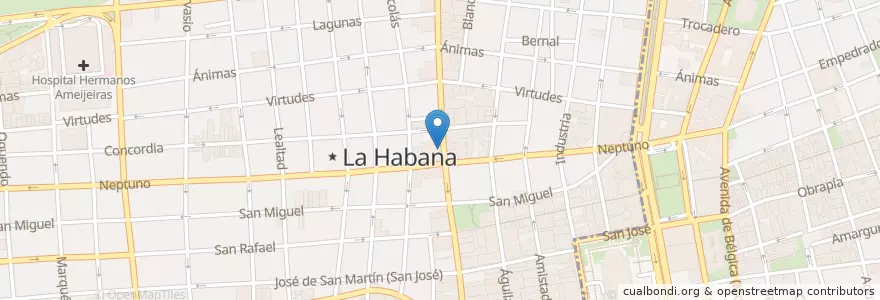 Mapa de ubicacion de Trastevere en Cuba, La Habana, Centro Habana.