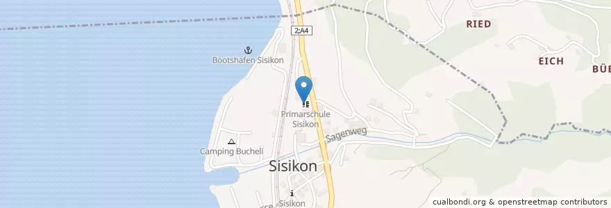 Mapa de ubicacion de Primarschule Sisikon en Suíça, Uri, Sisikon.