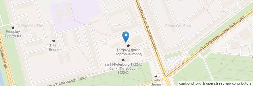 Mapa de ubicacion de Первая Помощь en Russie, District Fédéral Du Nord-Ouest, Oblast De Léningrad, Saint-Pétersbourg, Фрунзенский Район.