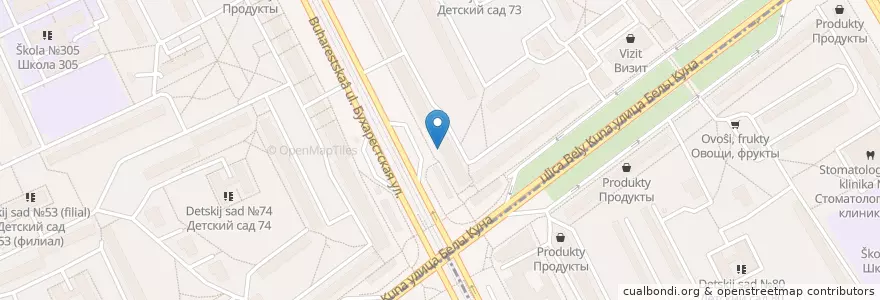 Mapa de ubicacion de Озерки en Russie, District Fédéral Du Nord-Ouest, Oblast De Léningrad, Saint-Pétersbourg, Фрунзенский Район, Округ Волковское.
