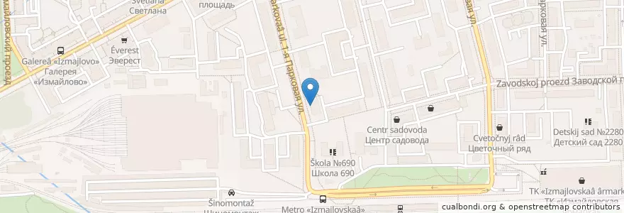 Mapa de ubicacion de AV pharm + en Russia, Distretto Federale Centrale, Москва, Восточный Административный Округ, Район Измайлово.