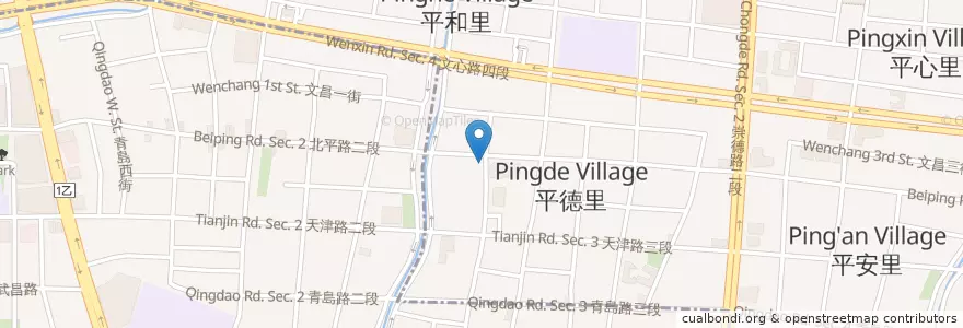 Mapa de ubicacion de 英全藥局 en تایوان, تایچونگ, 北屯區, 北區.