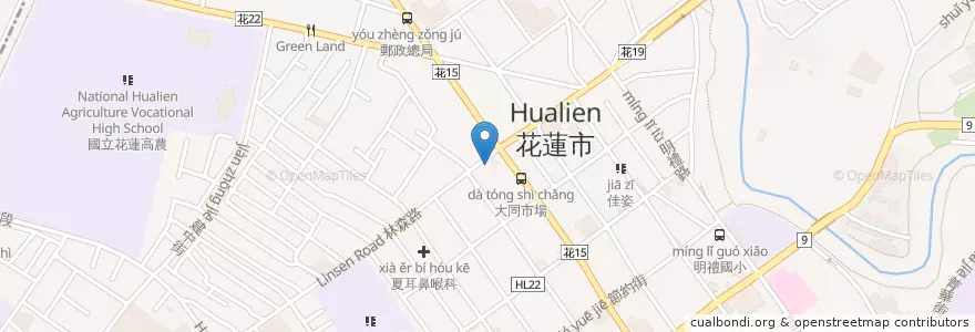 Mapa de ubicacion de 中山派出所 en Taiwan, 臺灣省, 花蓮縣, 花蓮市.