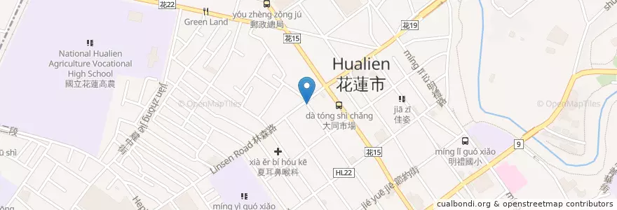 Mapa de ubicacion de 鵝肉先生 林森店 en Taiwan, Taiwan, Landkreis Hualien, Hualien.