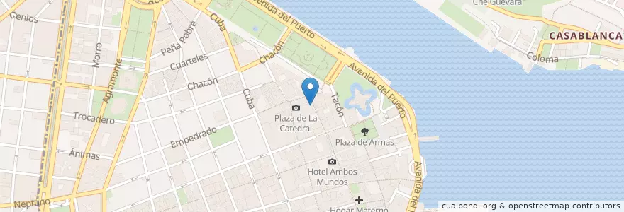 Mapa de ubicacion de Correspondencia Interior y Peninsular en Cuba, La Habana, La Habana Vieja.