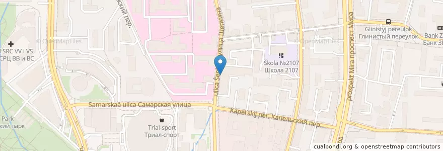 Mapa de ubicacion de Торговый городской банк en Rusia, Distrito Federal Central, Москва, Distrito Administrativo Central, Мещанский Район.