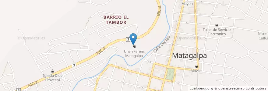 Mapa de ubicacion de Unan Farem Matagalpa en ニカラグア, マタガルパ県, Matagalpa (Municipio).