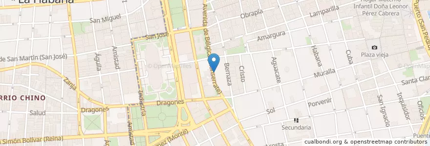 Mapa de ubicacion de Pizzeria Monserrate en Küba, La Habana, La Habana Vieja.