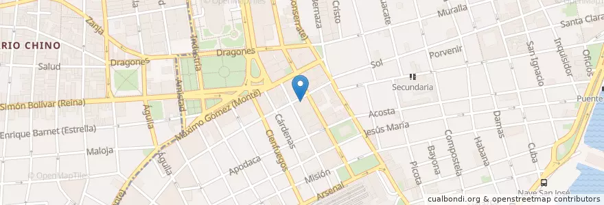 Mapa de ubicacion de Dentista en Cuba, La Habana, La Habana Vieja.