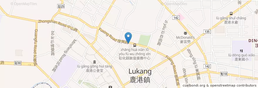 Mapa de ubicacion de 彰化縣旅遊服務中心 en Tayvan, 臺灣省, Changhua, 鹿港鎮.