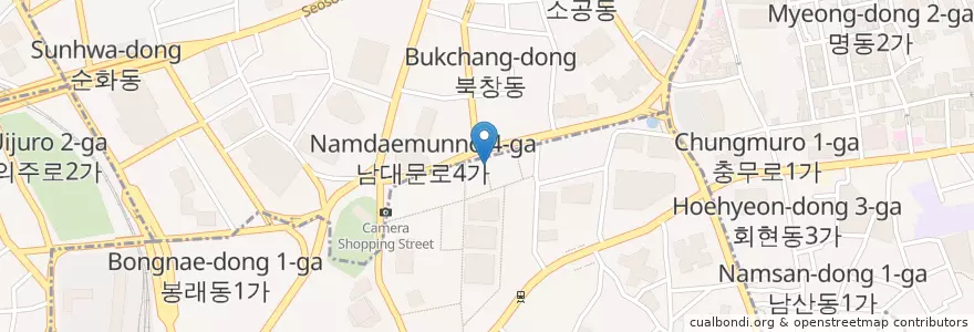 Mapa de ubicacion de Woori bank en South Korea, Seoul, Jung-Gu.