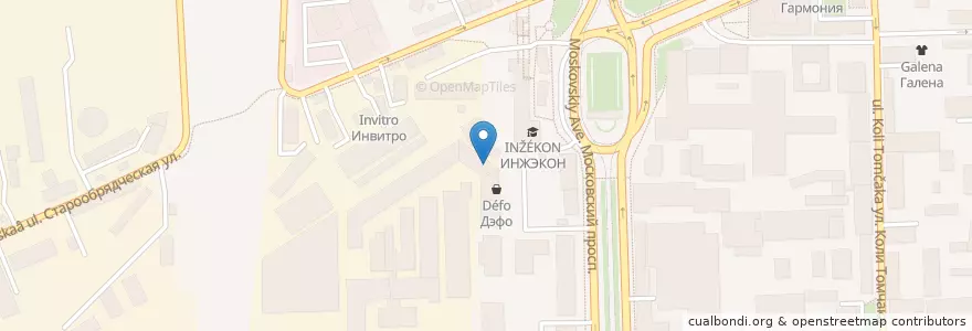 Mapa de ubicacion de Скороход en Russie, District Fédéral Du Nord-Ouest, Oblast De Léningrad, Saint-Pétersbourg, Московский Район, Округ Московская Застава.