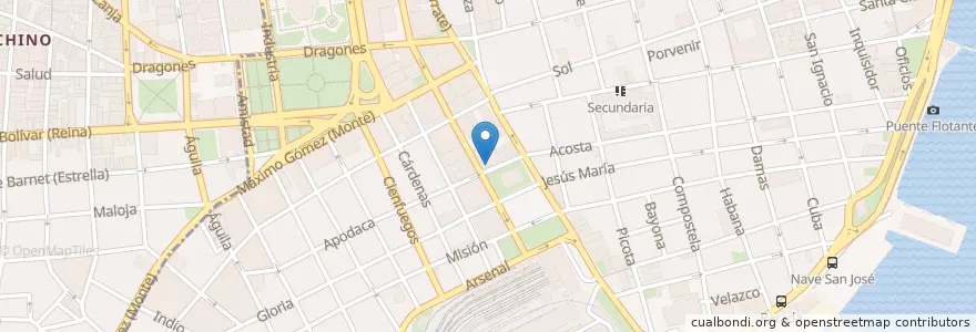Mapa de ubicacion de Dentista en Küba, La Habana, La Habana Vieja.