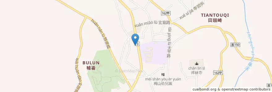 Mapa de ubicacion de 梅山郵局 en Taiwán, Provincia De Taiwán, Condado De Chiayi, 梅山鄉.