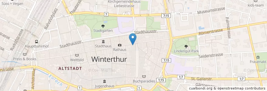 Mapa de ubicacion de Chickeria en Svizzera, Zurigo, Bezirk Winterthur, Winterthur.