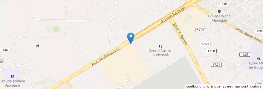 Mapa de ubicacion de Centre de secours de Boulmiougou en بورکینافاسو, Centre, Kadiogo, اوآگادوگو.