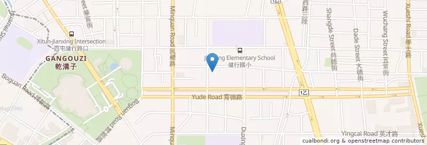 Mapa de ubicacion de Funny Seals en Tayvan, Taichung, 北區.