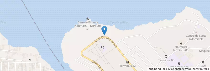 Mapa de ubicacion de Station Service Pétro-Ivoire Terminus 32 en ساحل عاج, آبیجان, Koumassi.