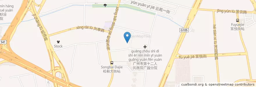 Mapa de ubicacion de 广园小学 en China, Guangdong, Guangzhou, 白云区.