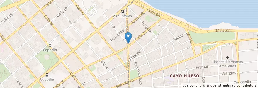Mapa de ubicacion de bar sanjuan en Cuba, La Habana.