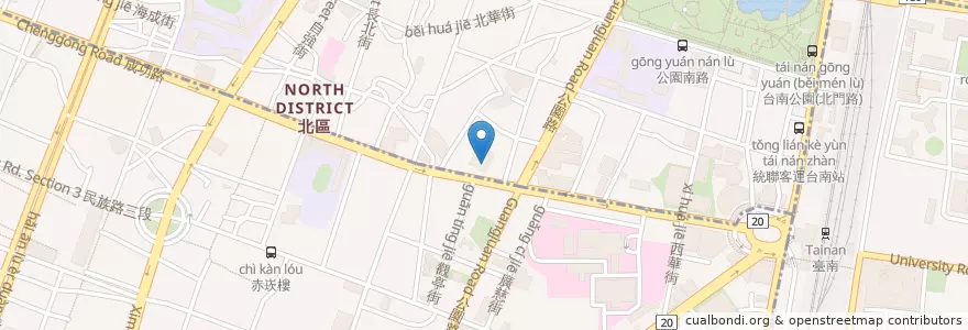 Mapa de ubicacion de 興濟宮 en Tayvan, 臺南市.