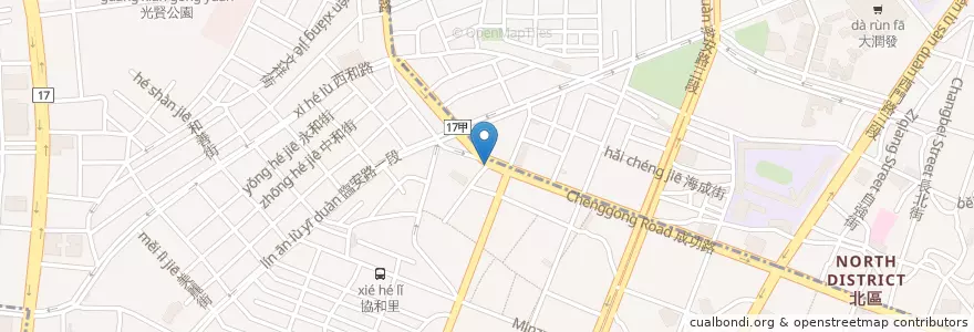 Mapa de ubicacion de 水煎包 en 台湾, 台南市.