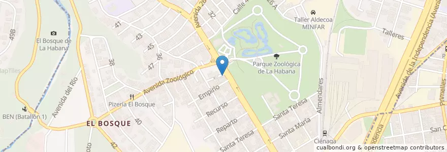 Mapa de ubicacion de Munchie's café en Cuba, L'Avana, Plaza De La Revolución.