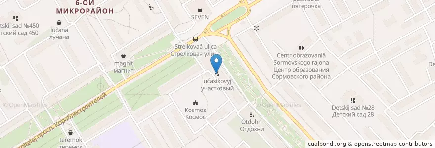 Mapa de ubicacion de участковый en ロシア, 沿ヴォルガ連邦管区, ニジニ・ノヴゴロド州, ニジニ・ノヴゴロド管区.