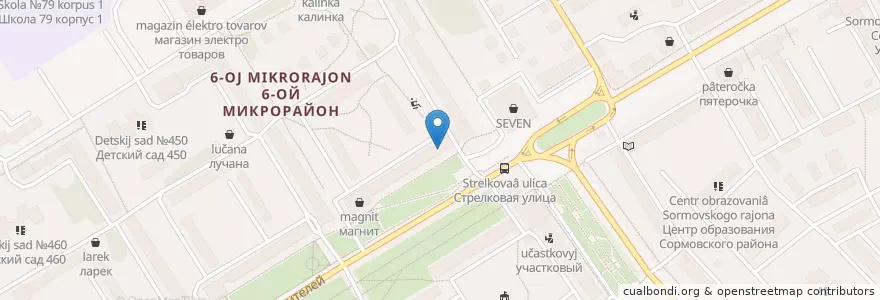 Mapa de ubicacion de стоматология en Russie, District Fédéral De La Volga, Oblast De Nijni Novgorod, Городской Округ Нижний Новгород.
