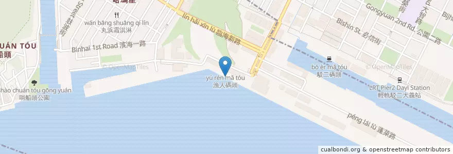 Mapa de ubicacion de KHH #2 碼頭 en 타이완, 가오슝시, 구산 구.