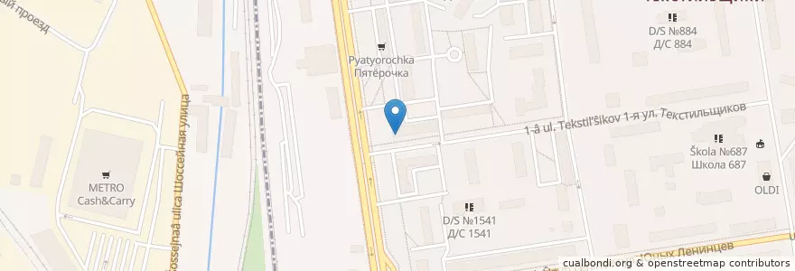 Mapa de ubicacion de АСНА en Rusland, Centraal Federaal District, Moskou, Юго-Восточный Административный Округ, Район Текстильщики.